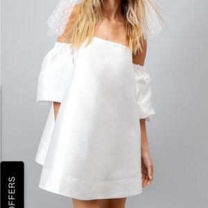 Nasty Gal White Off-Shoulder Mini Dress